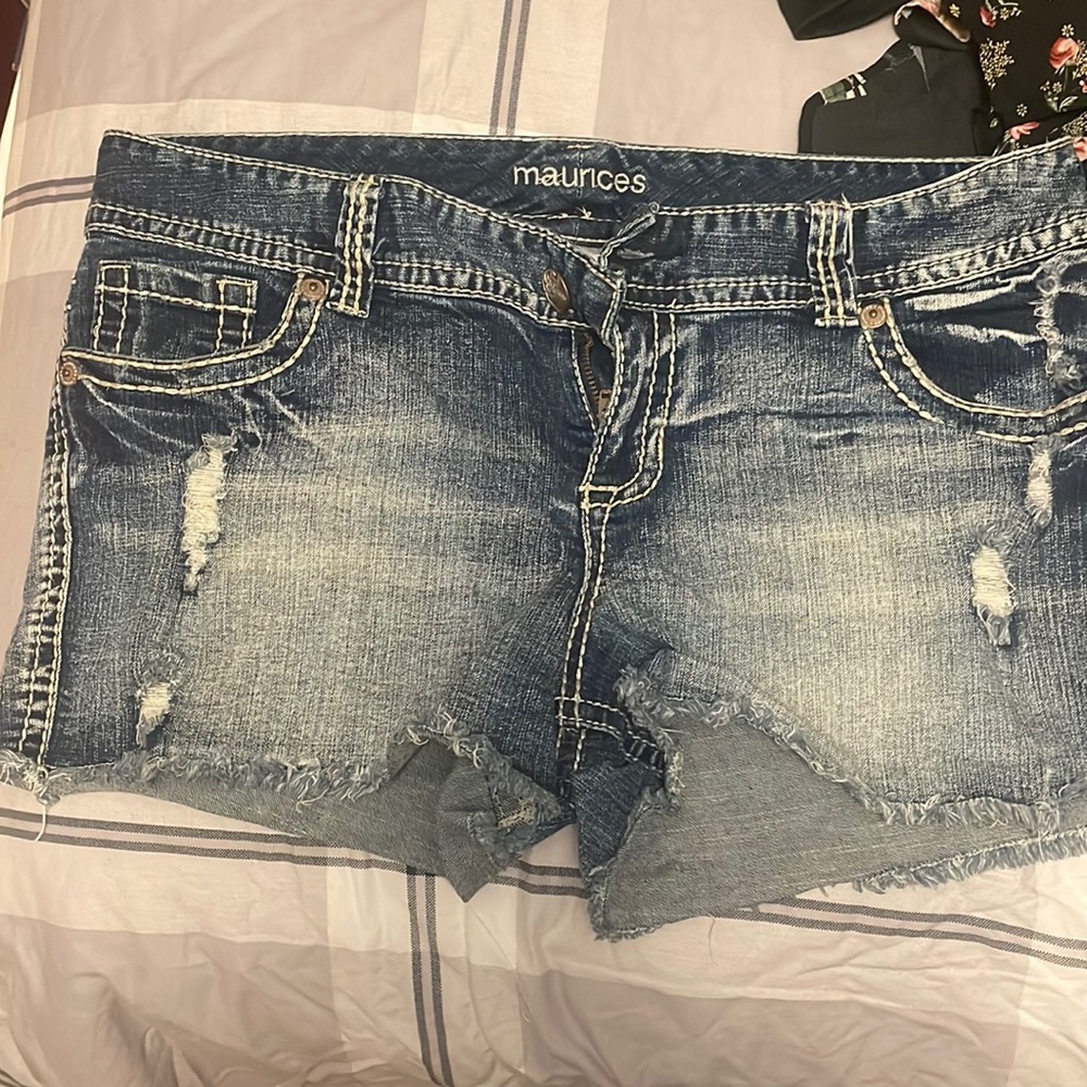 Faded cut off jean shorts